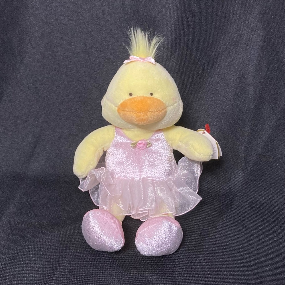 ⭐️ Vintage 2005 Allegro The Ballerina Duckling Ty Beanie Baby Pink Tutu
